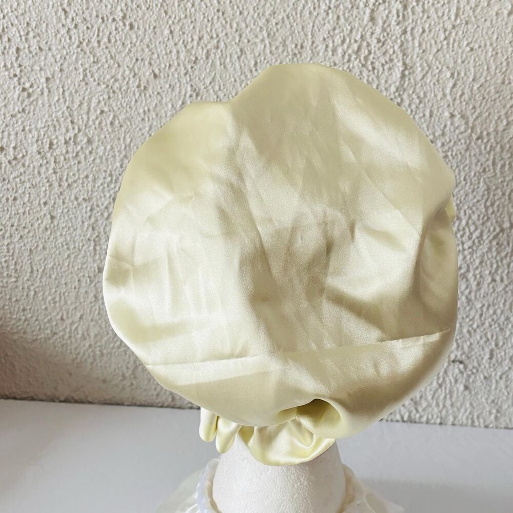 Reversible Satin Sleep Bonnet Hat – Purple & Yellow – Extra Large, Elastic Fit - Picture 14 of 16